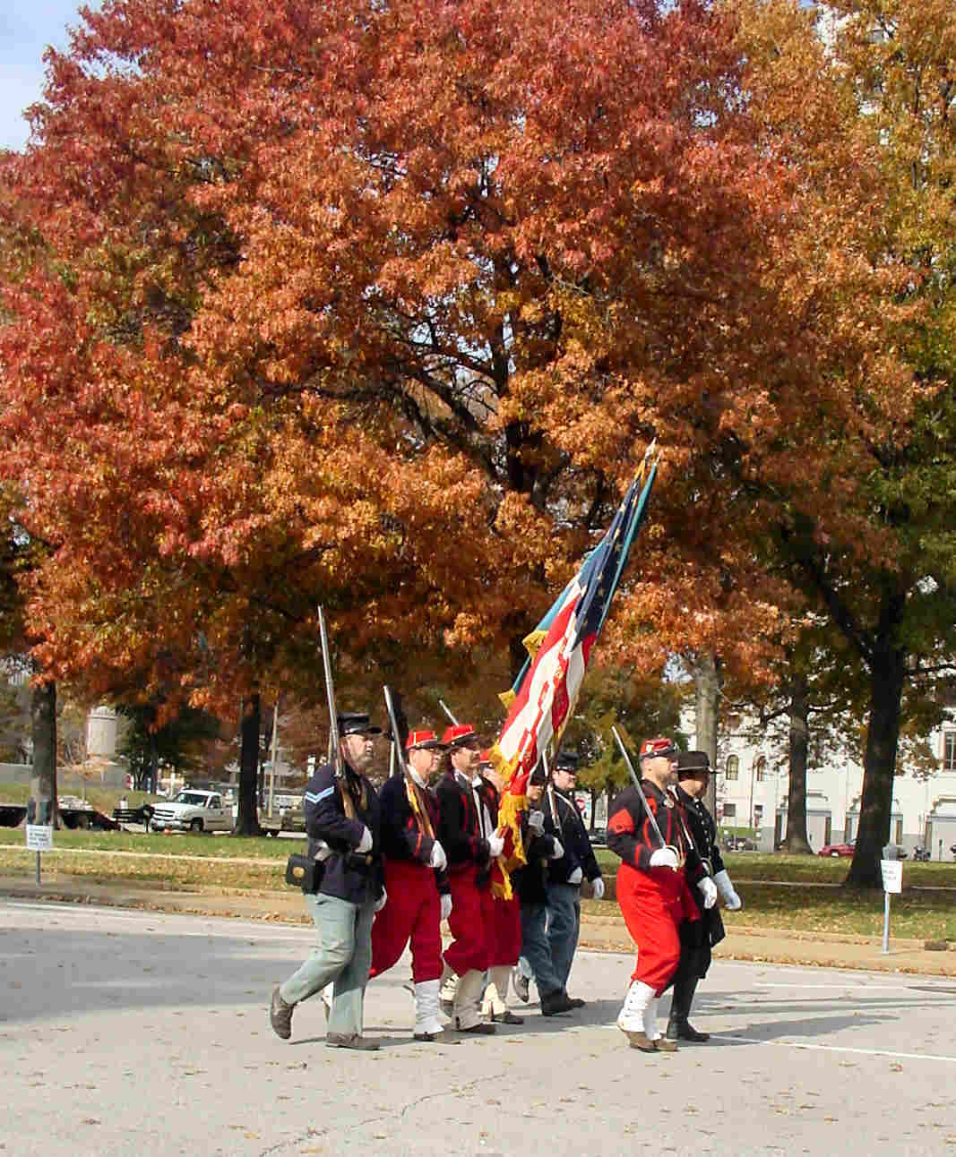 At a Veterans Day parade: downtown St. Louis