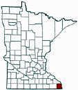 Map of Houston County, Minnesota