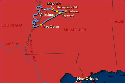 Map of the Vicksburg campaign